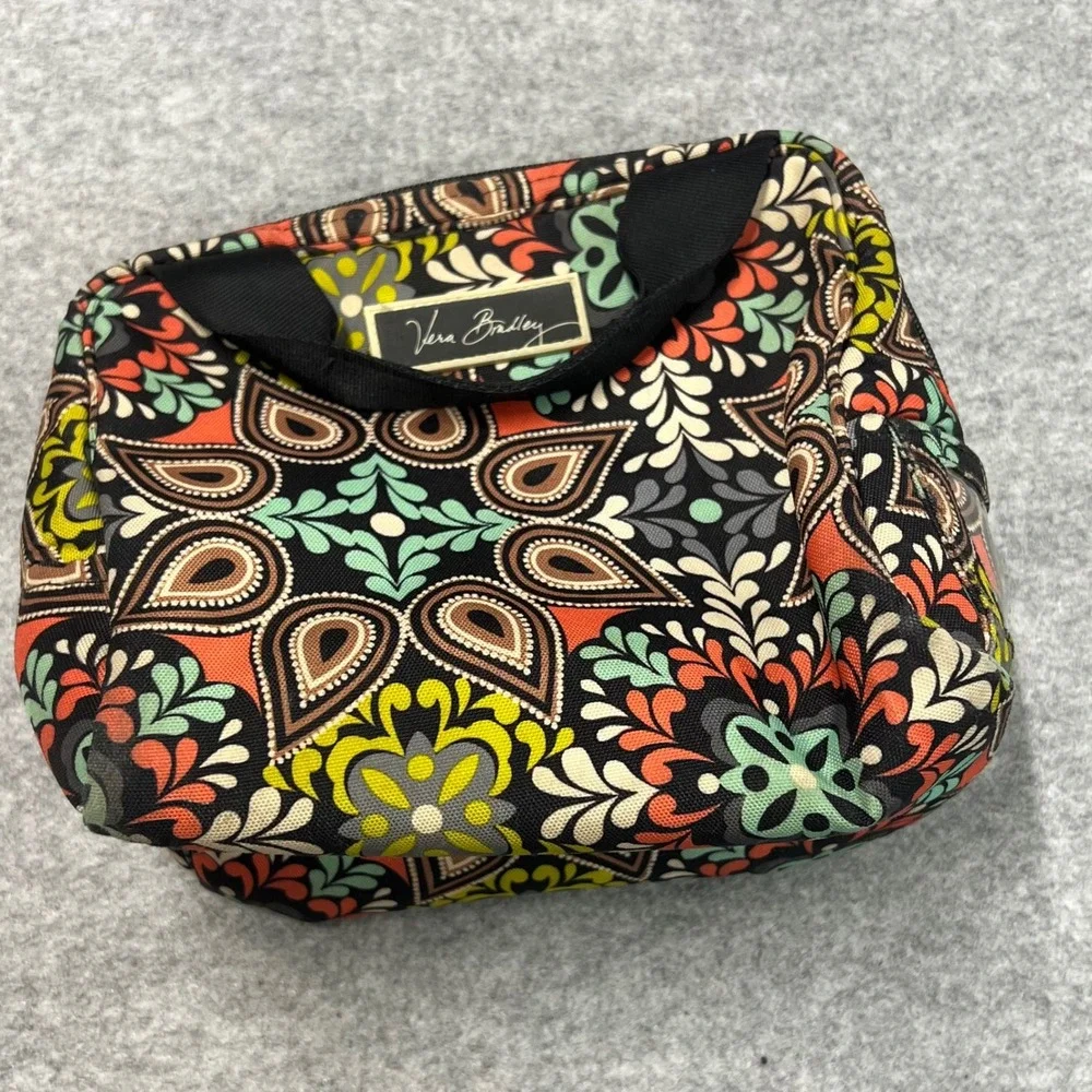 Vera Bradley Provencal Insulated Lunch‎ Bag Paisley Floral Tote Black Orange